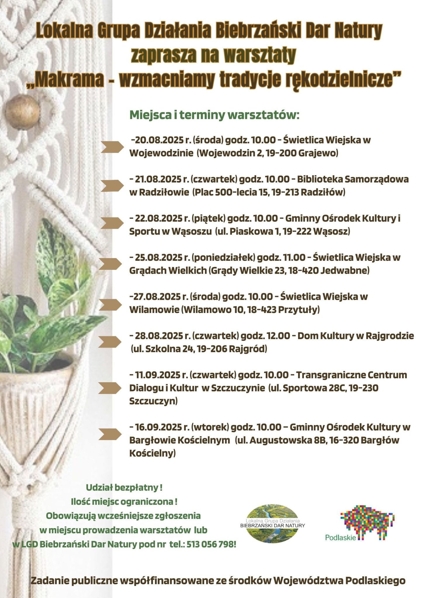 Zaproszenie na warsztaty z makramy