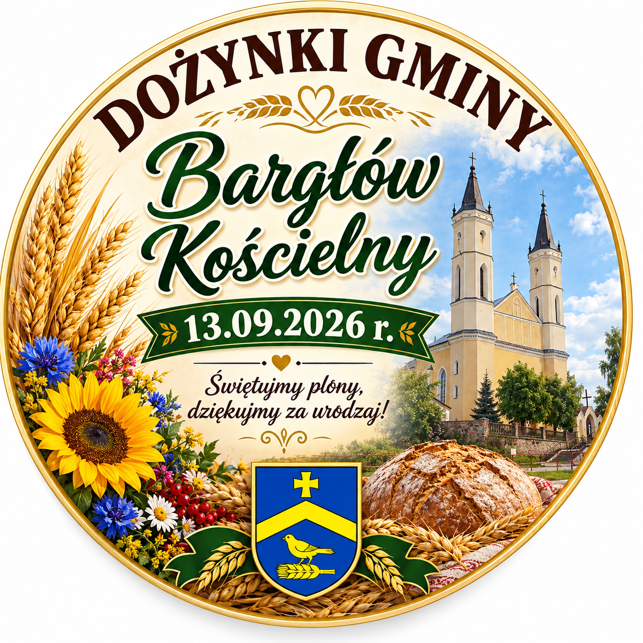 Zaproszenie na Dożynki Gminy Bargłów Kościelny - 13.09.2026 r.